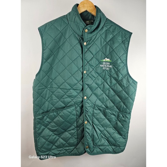 Irish National Stud, green quilted vest, Large hand pockets, szXXL, equestrian - Picture 1 of 7